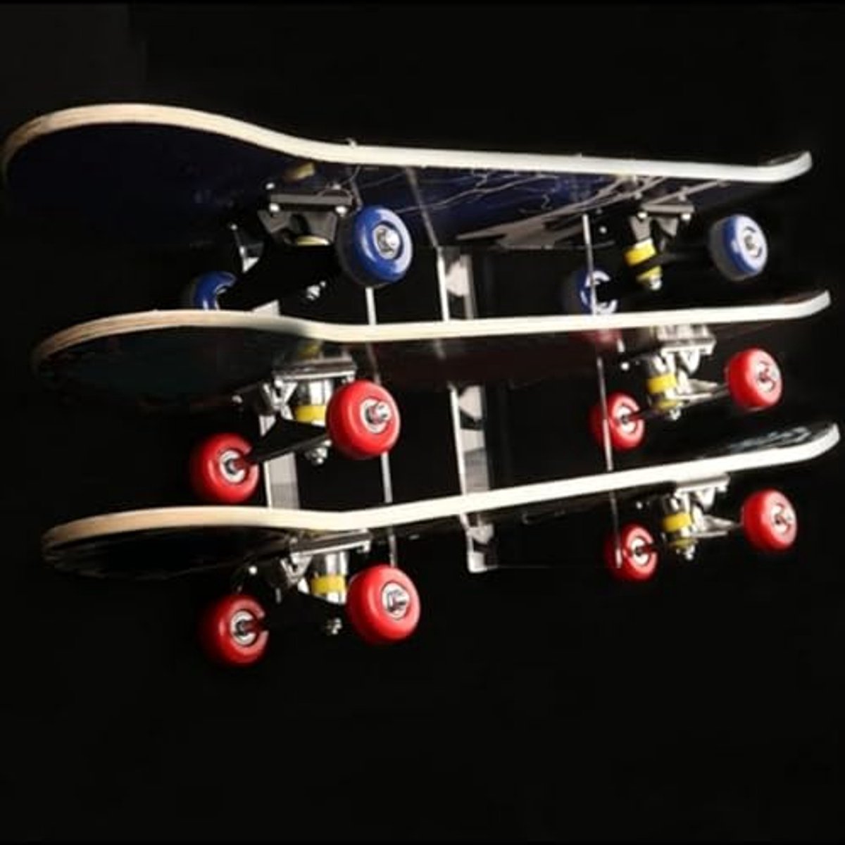 Skateboard Racks, Acryl Wandgemonteerde Rekhouder, 3 Laags Skateboard Houder Snowboard Display Opslagplank voor Deck, Longboard, Standaard Skateboards, Mini Cruiser Skateboard