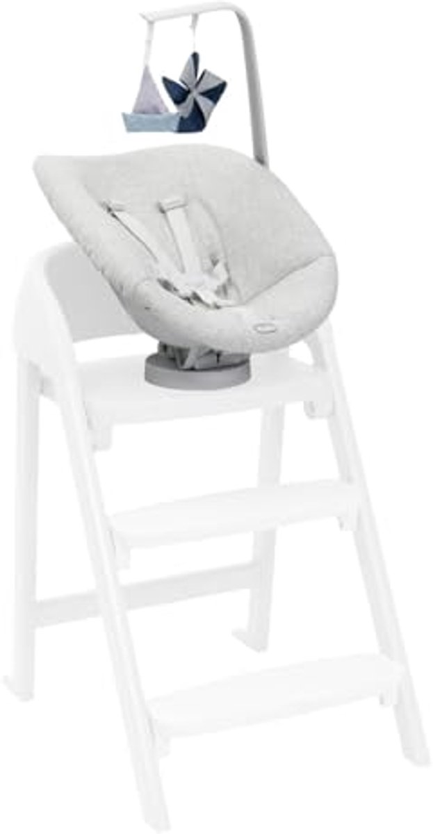 Hoge stoelwip voor baby's met twee ligposities en biologische katoen bekleding