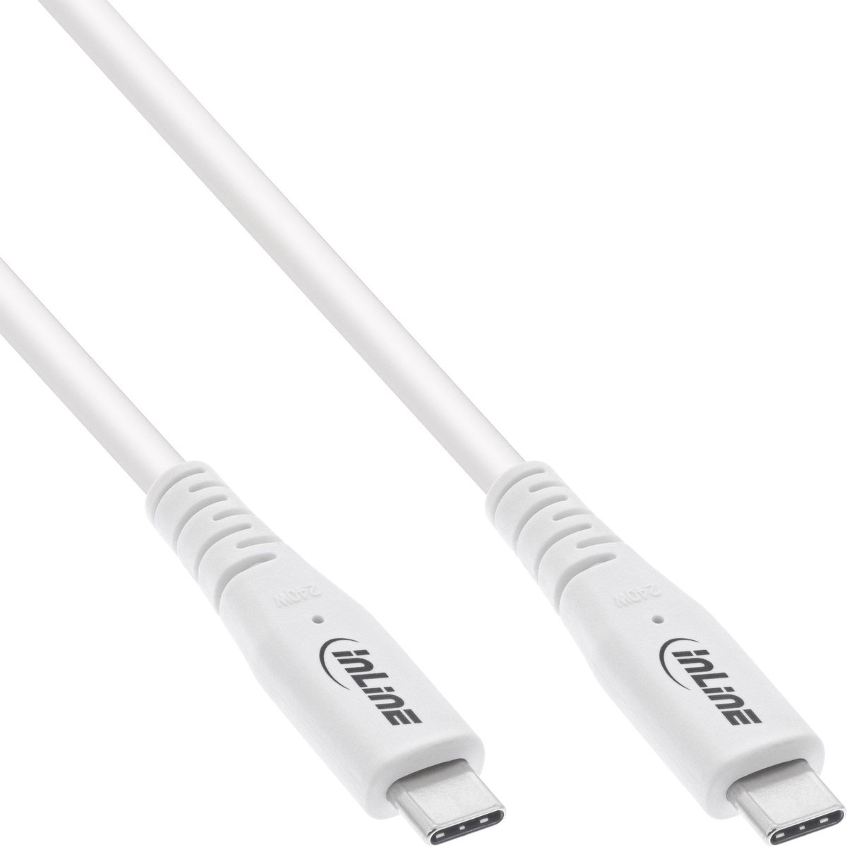 InLine USB-C Kabel - USB4 - Rechte stekkers - 240W PD - 1,5 meter - Wit