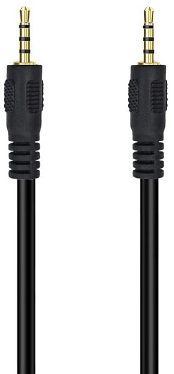 Image of 2,5mm Jack kabel | 4-polig | verguld | zwart | 0,30 meter