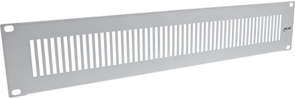 19 inch ventilatiepaneel | verticale sleuven | 2U | grijs