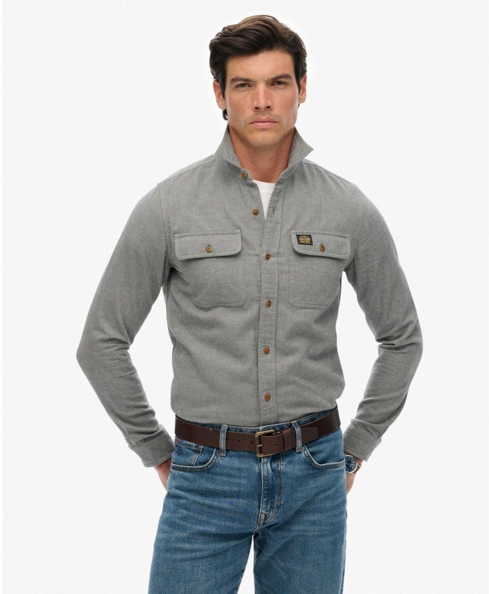 Superdry Flanellen werkoverhemd Grijs