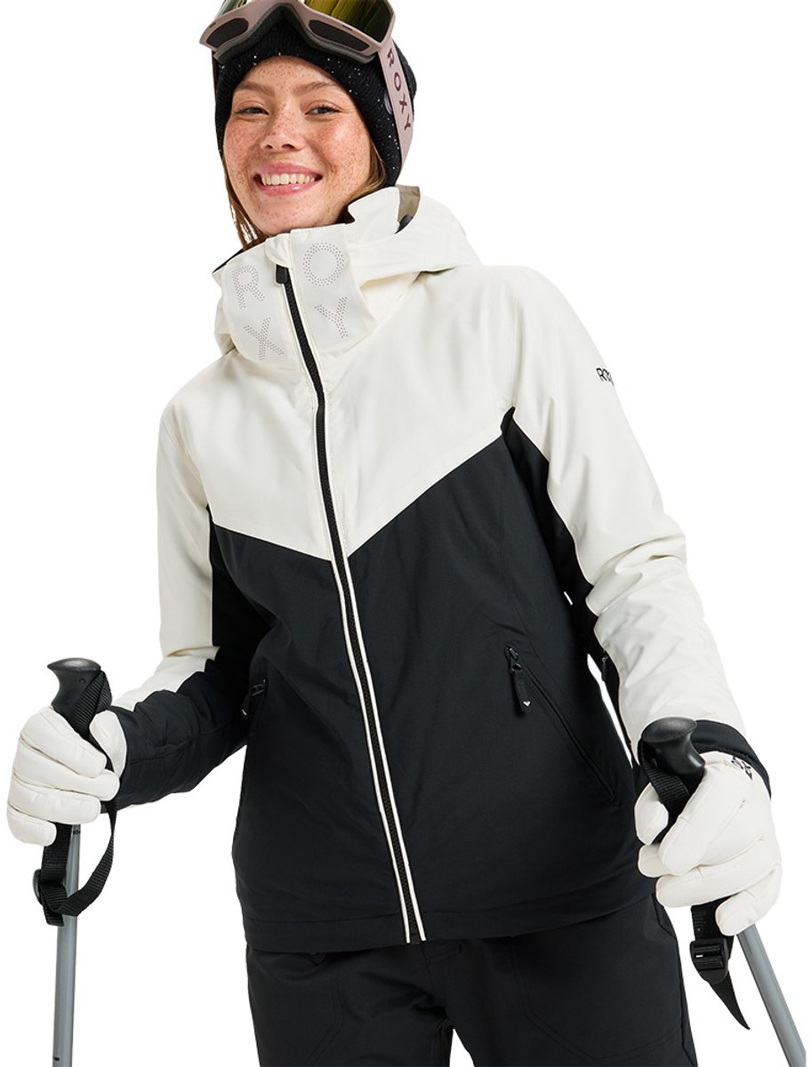 Roxy Free Jet Block Jas Beige,Zwart XS Vrouw