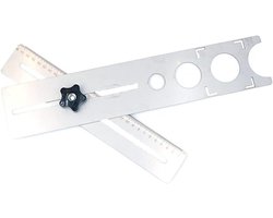 Allecto plus - Keramische tegel gat Locator voor marmeren tegels - RVS ponsen tool - Meetbereik 300mm