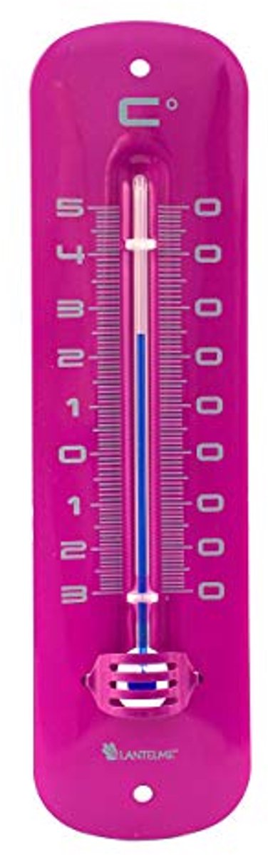Tuinthermometer 19 cm - Analoge Buitenthermometer voor Binnen en Buiten - Roze