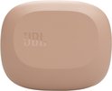 Beige JBL oplaadcase met reliëf logo.