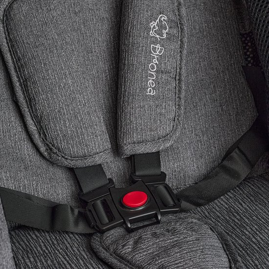 BRONEA® EXQUISE 2.0 Luxe multi-functionele kinderwagen 3 in 1 incl. Autostoel - MATRAS, Buggy, Luiertas, Voetenwarmer, Regenhoes, Muggen net & Zonneklep - grey/grey van Merkloos — afbeelding 4