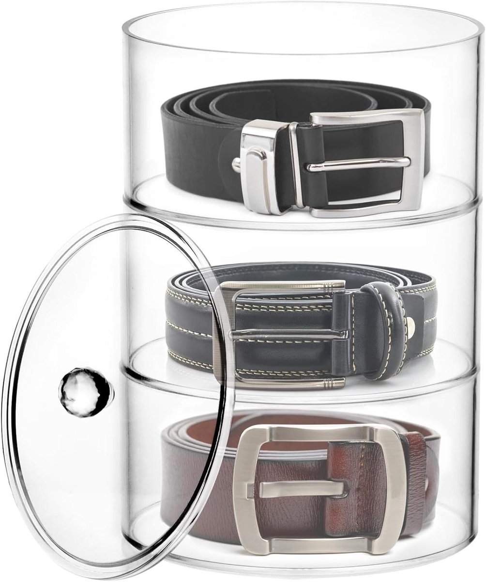 Allecto Plus - 3-laags riemorganizer van acryl voor riemen, horloges en armbanden met 2 zoekwoorden toegevoegd.