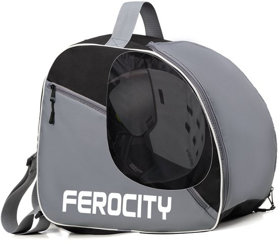 FEROCITY - Premium skischoentas - Skitas met uitneembaar meshvak - Kleur Grijs Zwart