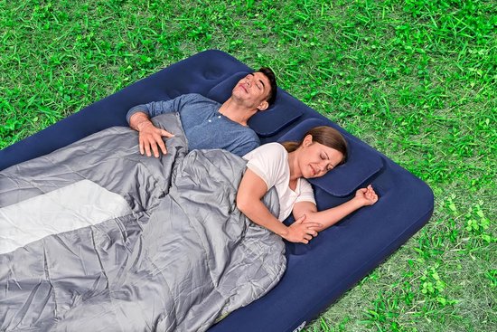Luchtmatras Queensize met Handpomp en Kussens - Opblaasbaar Matras voor Binnen en Buiten - Tweepersoons Kampeermatras van Merkloos — afbeelding 2