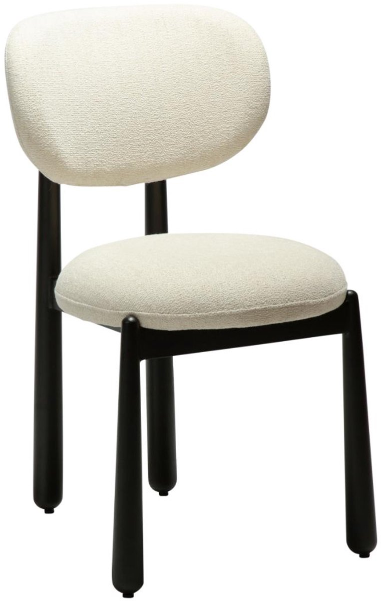 Woke Dan-Form eetkamerstoel bouclé beige.