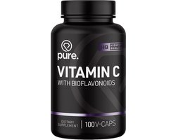 Pure. Vitamine C met bioflavonoïden - 100 v-caps - 1000mg - ascorbinezuur - capsules