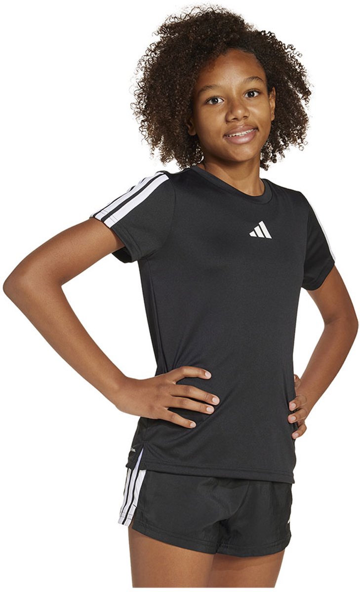 Adidas Training Essentials 3 Stripes T-shirt Met Korte Mouwen 5-6 Years Meisje Zwart