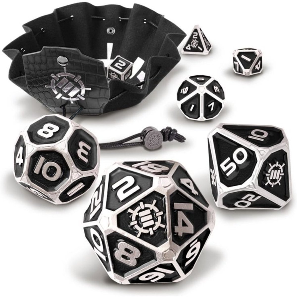 Enhance Metal RPG Dice Set - Black