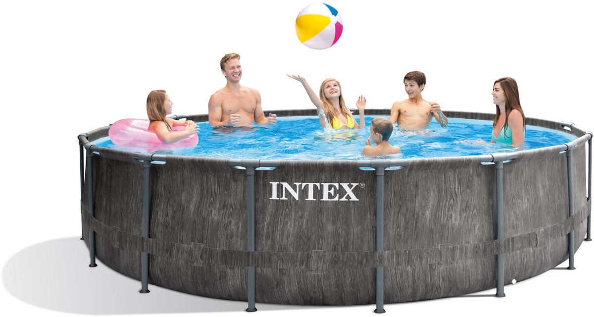 Intex Greywood Prism Frame zwembadset met filterpomp - Ø 457 x 122 cm