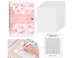 Vitdipy - 100 Envelope Challenge Binder - A5 Envelope Money Challenge Binder-Spaarmap Geld - Spaarpot - Geld Sparen - Money Planner - Roségoud