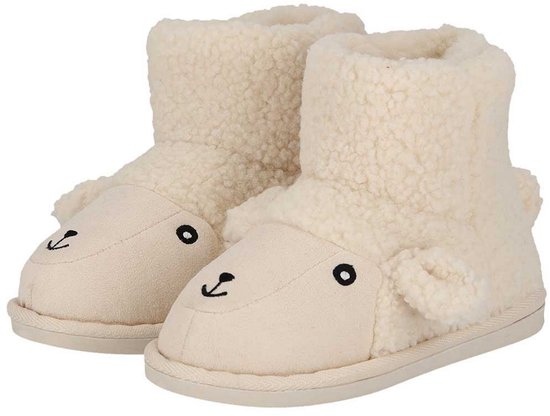 Schaap Teddy Pantoffels - Kinderen - Wit