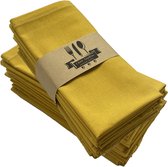 Stoffen Servetten - Diner Servetten Doek - Tafeldecoratie Feest - Kreukbestendig Katoen Linnen - 40x40cm - Mosterdgeel