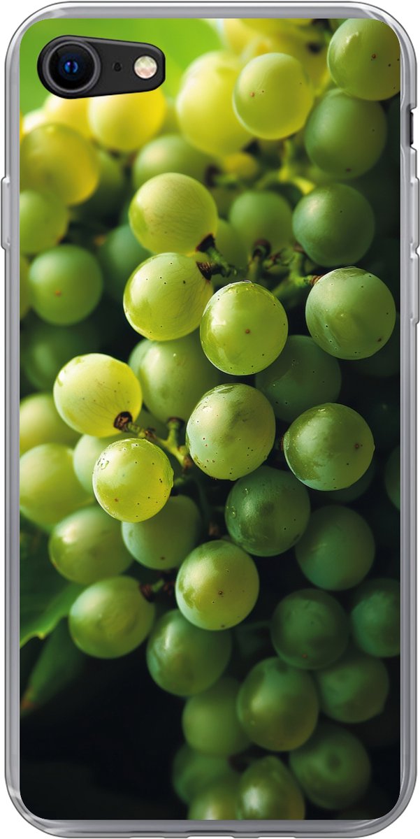 Telefoonhoesje Geschikt voor iPhone 7 hoesje - Druiven - Tros - Groen - Siliconen Telefoonhoesje Telefoonhoesje