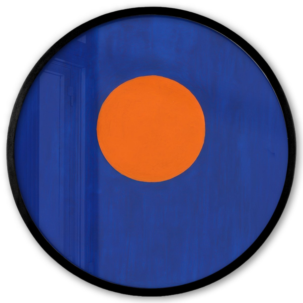 FrameYourWall Poster in lijst Rond - Fotolijst 40x40 cm - Posters - Vorm - Rond - Minimalistisch - Blauw - Ronde posterlijst zwart - Decoratie - Wanddecoratie woonkamer - Muurdecoratie slaapkamer