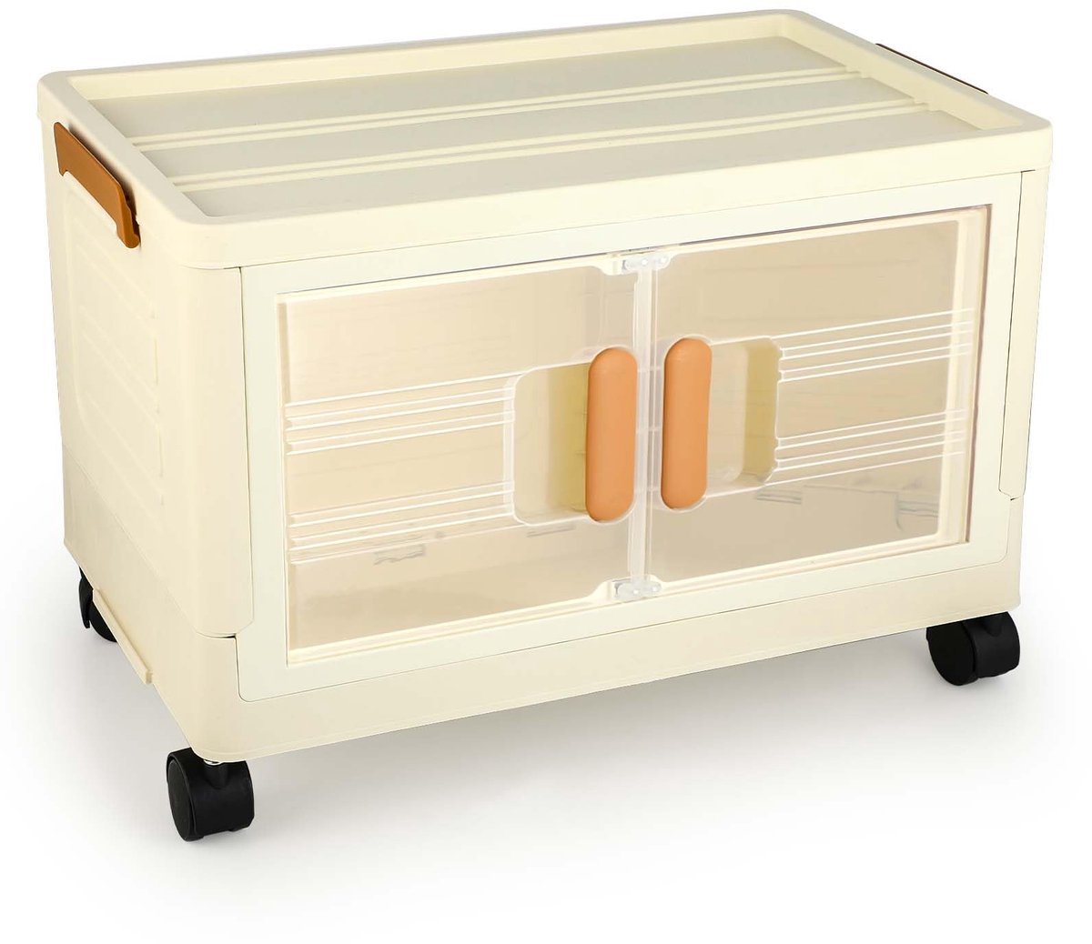 Azomor® Ruime stapelbare opbergdoos met deksel en wieltjes voor elk interieur