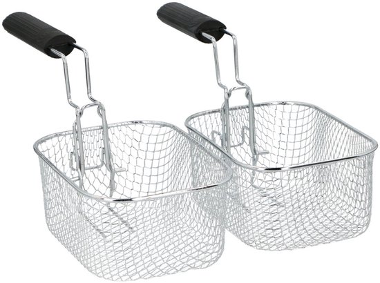 alpina Frituurpan 5 Liter - Dubbele Friteuse met 3 Frituurmanden - Frituur met Instelbare Temperatuur tot 190 °C - Frietpan 2000W - met Kijkvenster - RVS