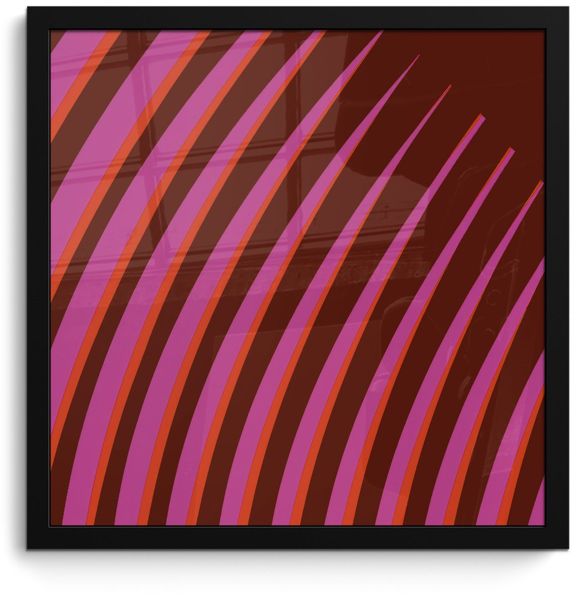 FrameYourWall Poster in lijst - Fotolijst 40x40 cm - Posters - Lijnen - Rood - Beweging - Posterlijst zwart - Decoratie - Wanddecoratie woonkamer - Muurdecoratie slaapkamer