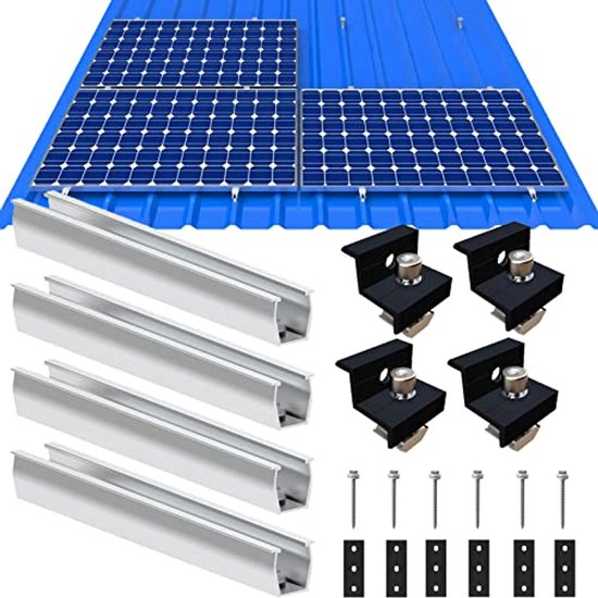 Zonnepaneelhouderset 12 cm, zonnepaneelhouder, baksteendak, montageset, fotovoltaïsche... | bol