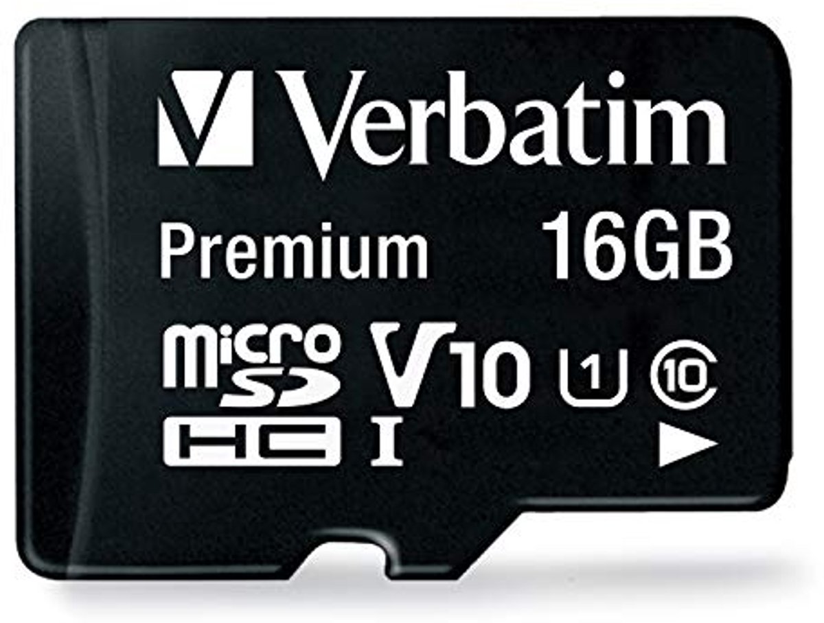 microSDHC geheugenkaart 16GB met adapter - Klasse 10, leessnelheid tot 80 MB/s