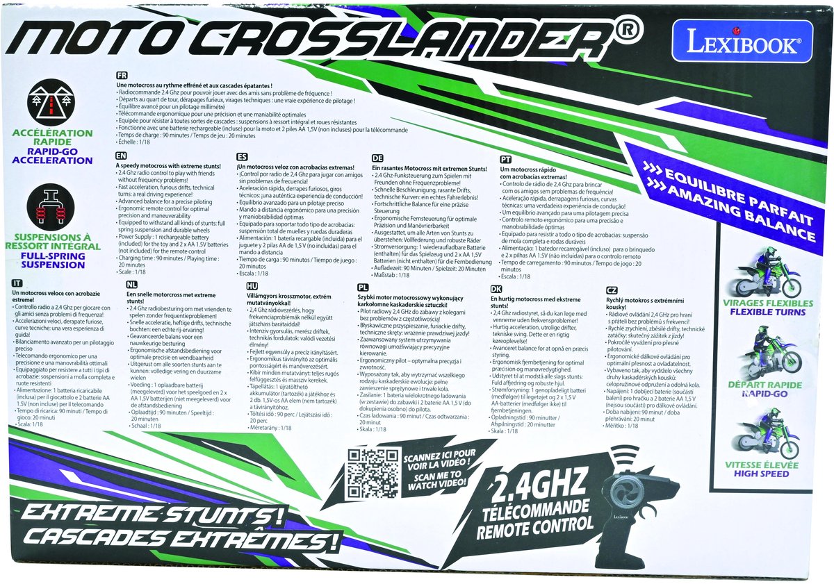 Moto Crosslander® 2.4Ghz, extreme stunt met lichteffecten.