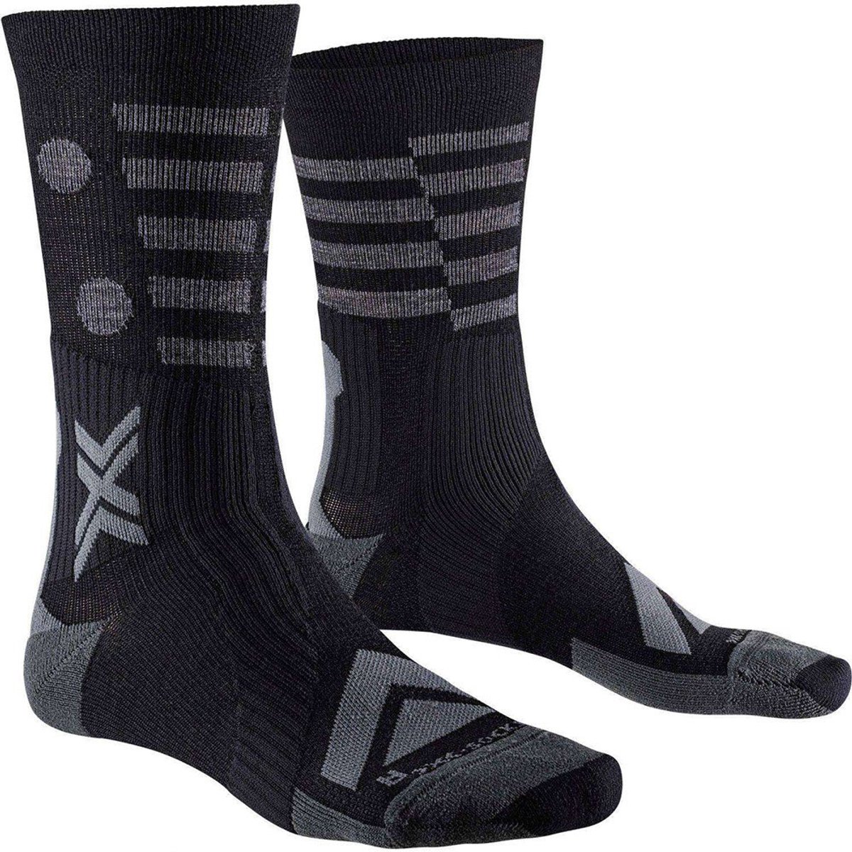 X-socks Gravel Perform Merino Crew Sokken Man Vrouw Zwart