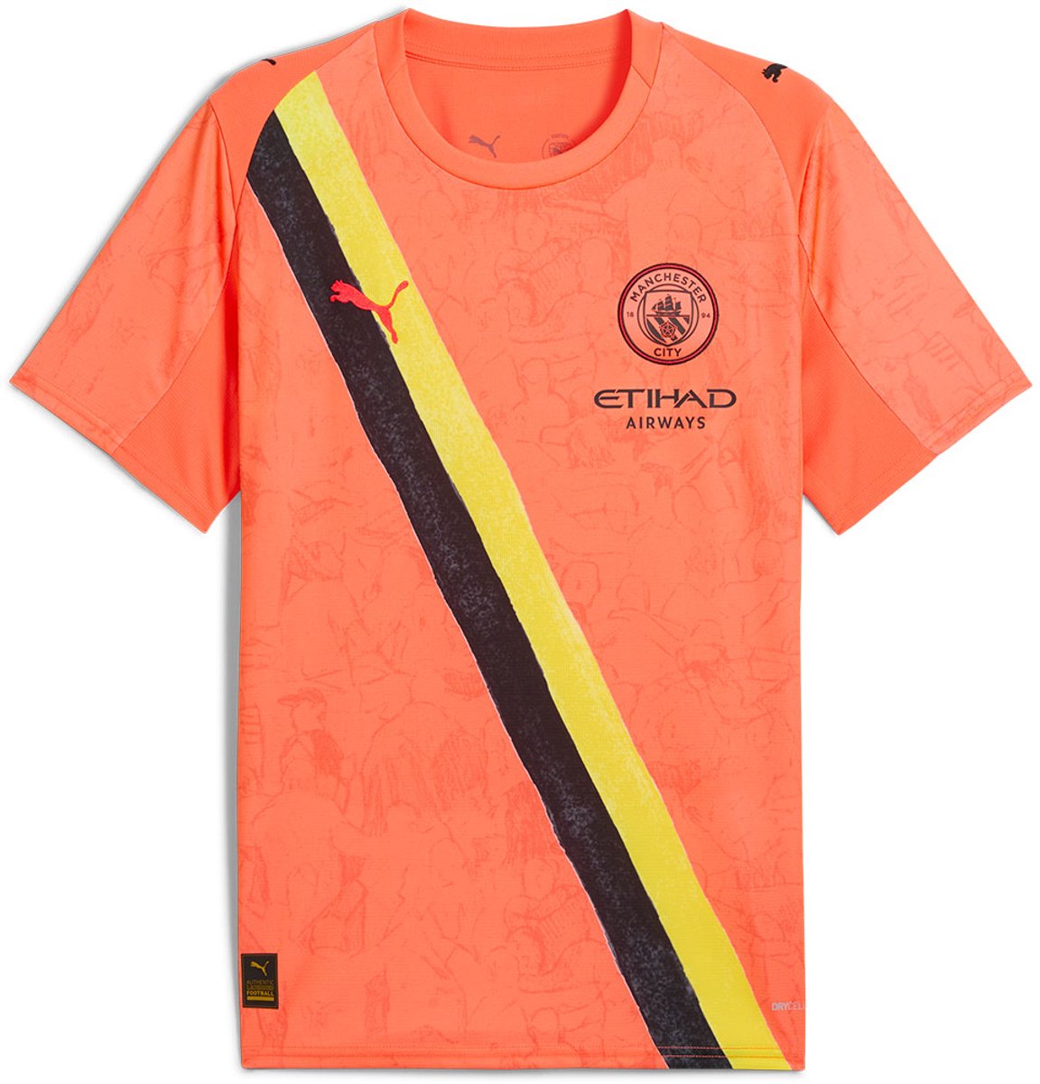 Puma Super Manchester City Fc Replica Korte Mouw T-shirt Junior Oranje 13-14 Years Jongens,Meisjes