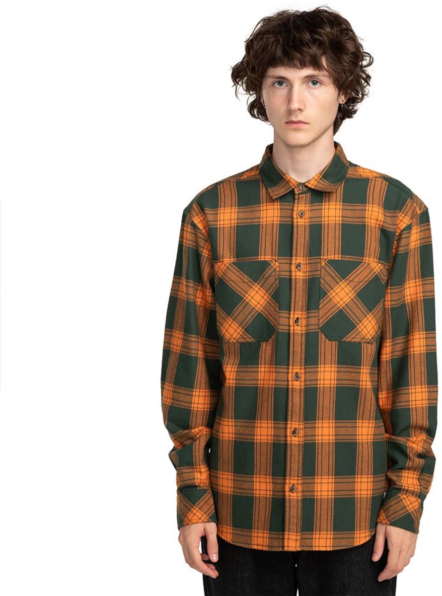 Element Compass Overhemd Met Lange Mouwen M Man Forest / Cheddar Plaid