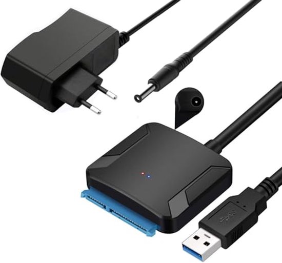 Gbformat 6Gbps USB C/USB3.0 naar SATAIII/II/I Adapter, SATA naar USB 3.0 Kabel voor 2,5/3,5 inch HDD/SSD-Harde Schijven en SATA-Optische Stations met 12V/2A Voedingsadapter, UASP