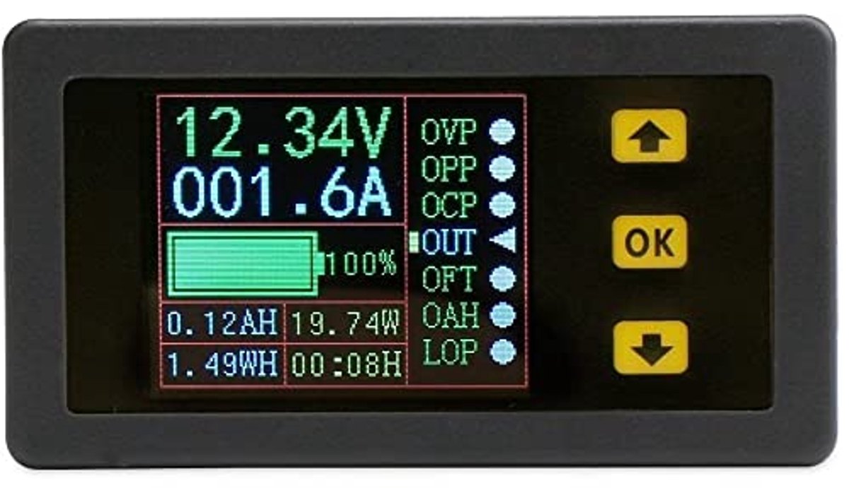 Digitale DC Multimeter 0-90V 100A Voltmeter en Ampèremeter met LCD Scherm en Hall Sensor
