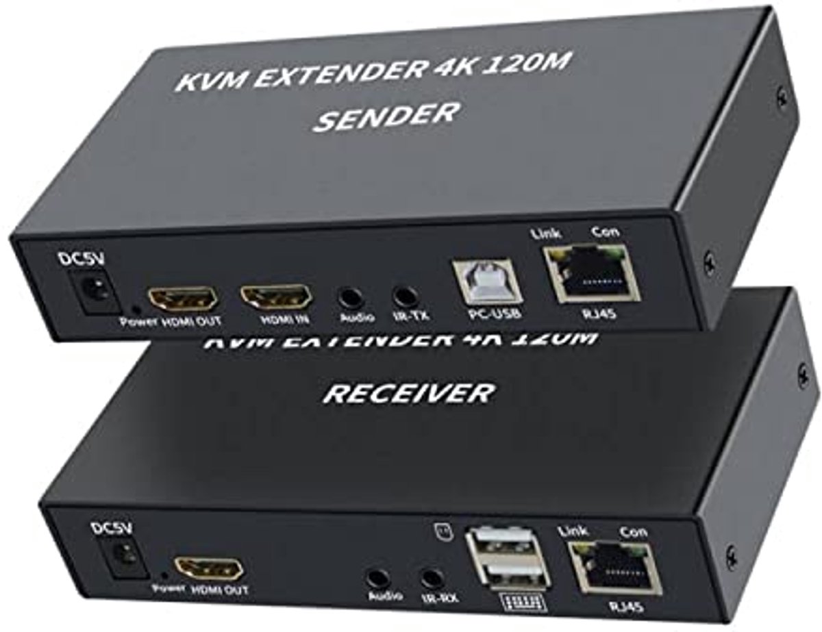 4K HDMI KVM Extender tot 120 Meter via Cat5e/6 Ethernet-kabel