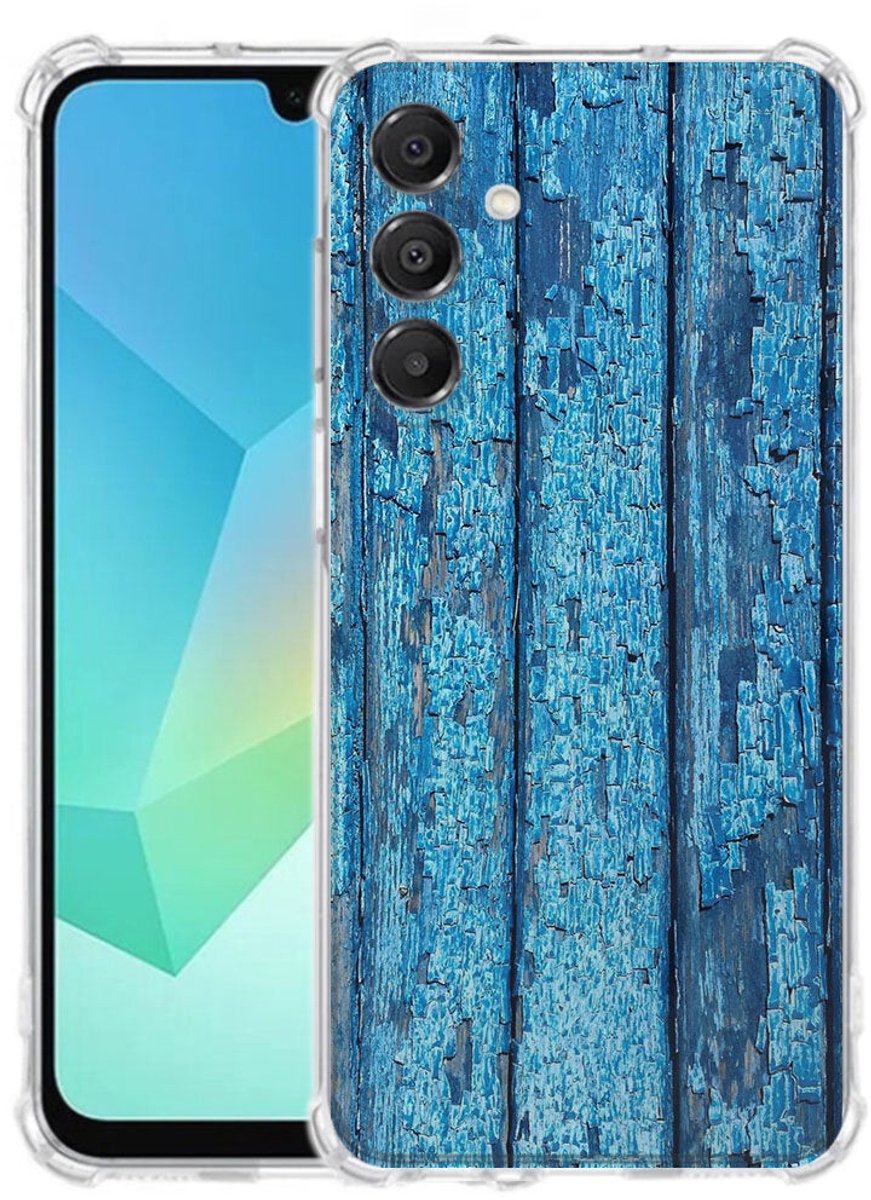 TPU Telefoonhoesje Samsung Galaxy A17 - Wood Blue schokabsorberende backcover