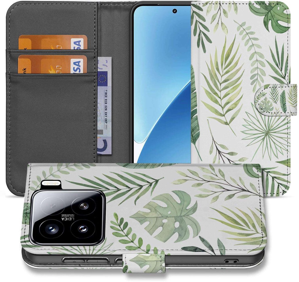 Xiaomi 15 Book Case ‘Leaves’ – Natuurlijke Bescherming met Stijl