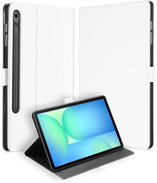 Étui portefeuille avec support Samsung Galaxy Tab S10 FE Plus – Wit