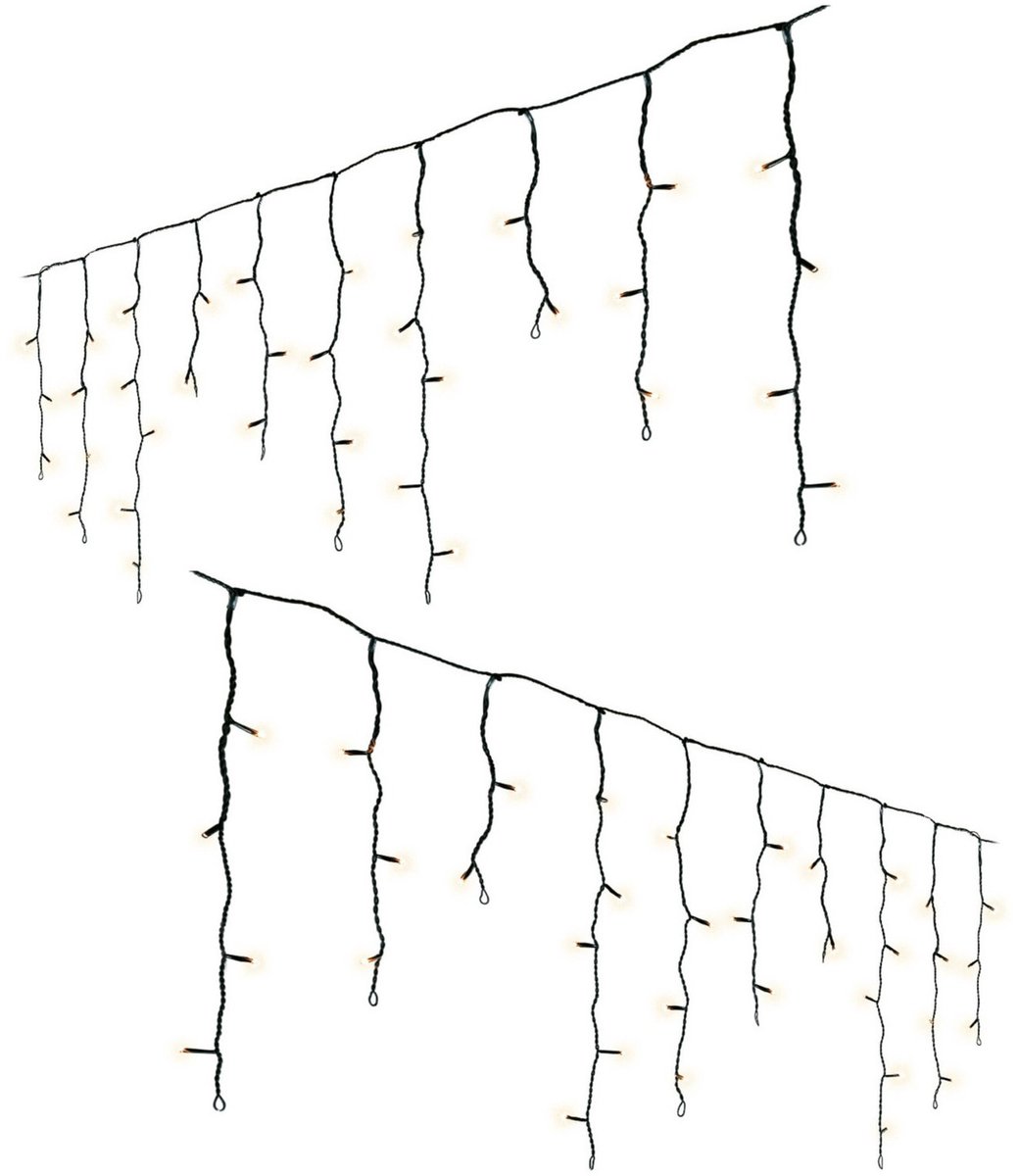 Lumineo Kerstverlichting - 2x - IJspegel - warm wit - 750 cm - 175 led lampjes - ijspegelverlichting