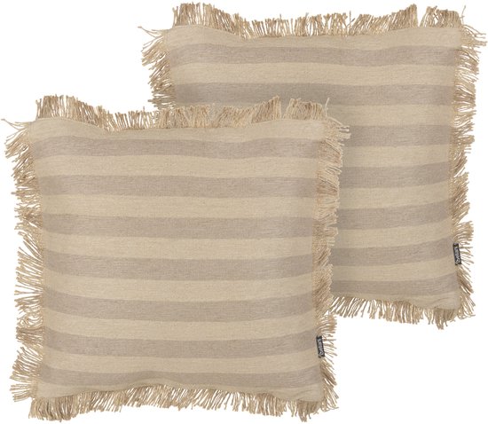 CIRSIUM - Sierkussen lot de 2 - Beige - 45 x 45 cm - Jute