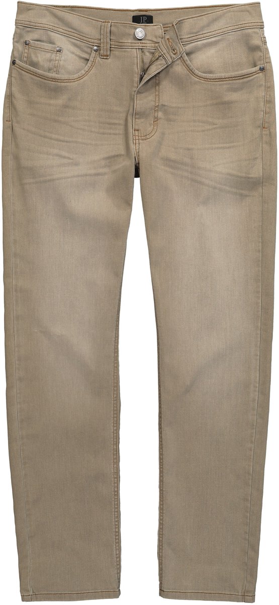JP 1880 - Heren - Colorjeans FLEXNAMIC® 5-pocket modern straight fit - Donkerbeige - Maat 54
