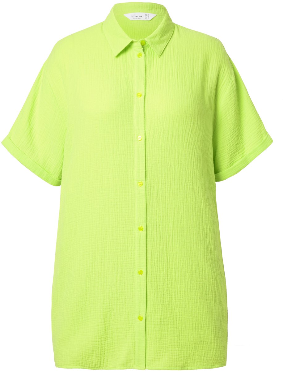 Angel of Style - Dames - Blouse oversized mousseline oog op de achterkant - Limoengroen - Maat 52