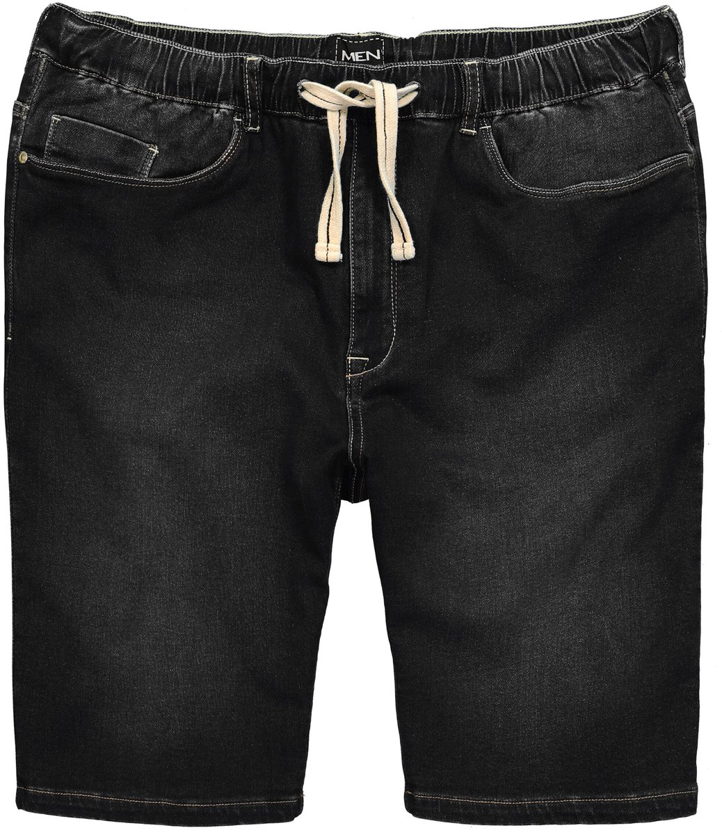 Men Plus - Heren - Superstretch jeansbermuda - Zwart - Maat XXL