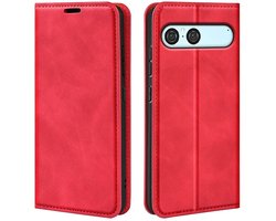MobyDefend Hoesje - Geschikt voor Sony Xperia 10 VII - Luxe Wallet Bookcase (Magnetische Sluiting) - Rood