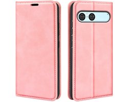 MobyDefend Hoesje - Geschikt voor Sony Xperia 10 VII - Luxe Wallet Bookcase (Magnetische Sluiting) - Roze