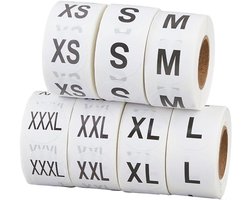 7000pcs 7Styles Size Stickers voor Kleding - Ronde Zelfklevende Labels 14Rolls XS/S/M/L/XL/2XL/3XL - Duidelijke Kledingstriplabels voor T-Shirts Broeken Rok