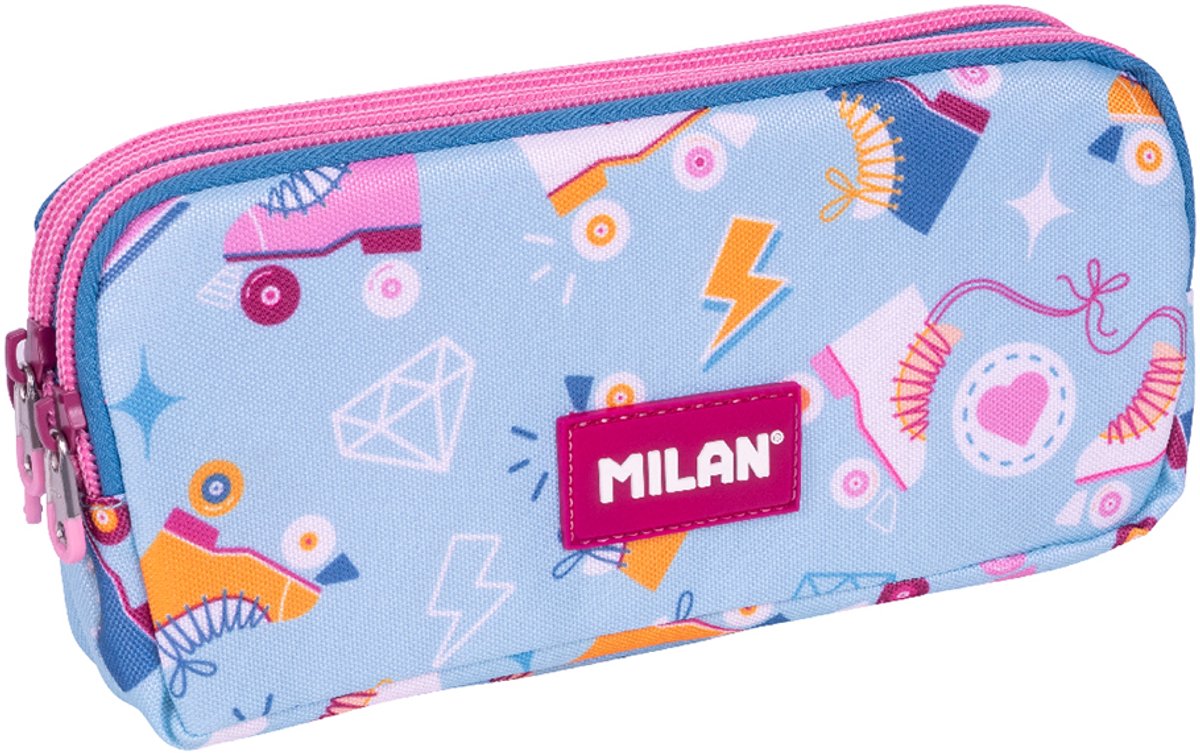 Milan Etui Met 3 Ritsen Voor Pennen 2 Speciale Serie Blauw Man