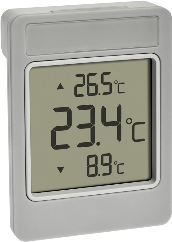 TFA Dostmann Digitales Fensterthermometer WINDOO 30.1067.15 Raamthermometer Grijs