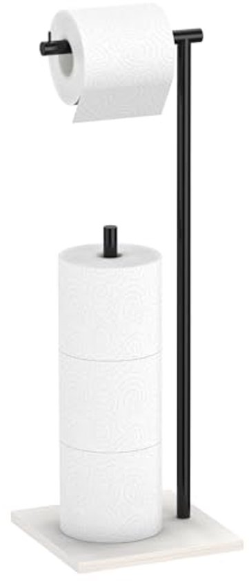 Zwarte metalen toiletrolhouder - Ruimtebesparende WC-rolhouder voor 4 reserverollen